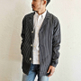 cut denim coatスタイル。