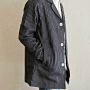 cut denim coatスタイル。