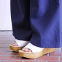 シースルーブラウス＆フレアパンツ