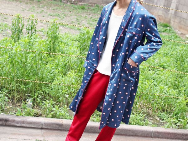 サテンパジャマガウン