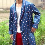 サテンパジャマガウン