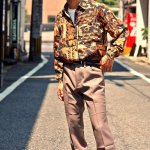 総柄シルクシャツ