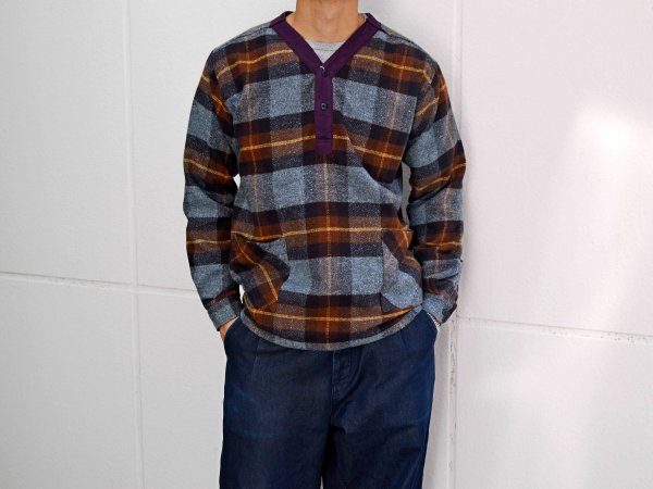 チェックプルオーバーシャツ