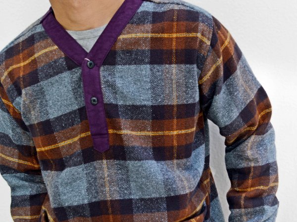 チェックプルオーバーシャツ