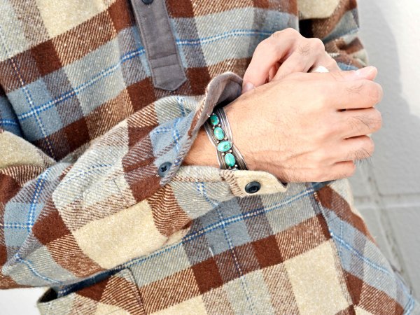 チェックプルオーバーシャツ