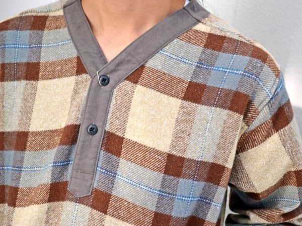チェックプルオーバーシャツ