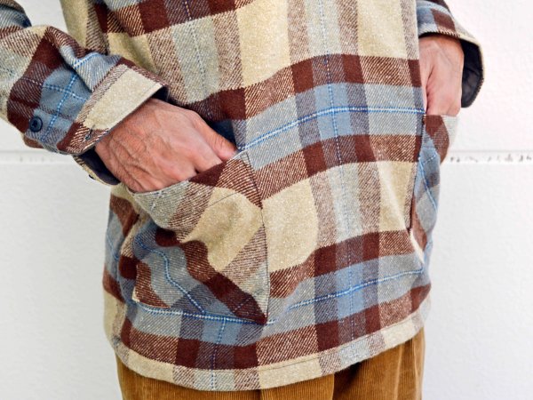 チェックプルオーバーシャツ