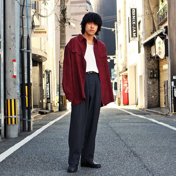 フェイクスウェードシャツ