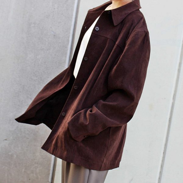 フェイクスウェードシャツ