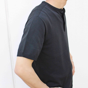 sogliaのコットンニットヘンリーTee
