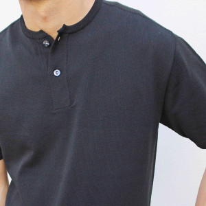 sogliaのコットンニットヘンリーTee