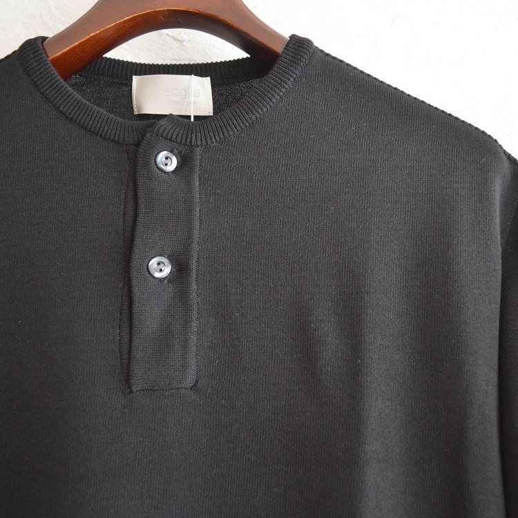 sogliaのコットンニットヘンリーTee