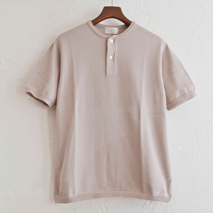 sogliaのコットンニットヘンリーTee
