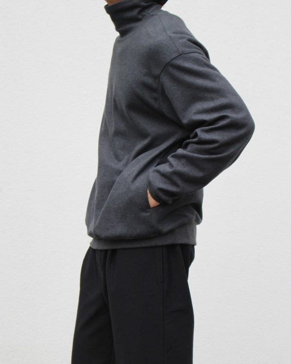 LOUNGE SUEDE HIGH NECK SWEAT