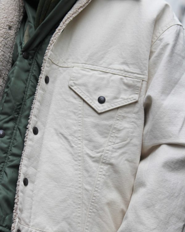 IMPRESTOREのDenim boa jacketスタイル