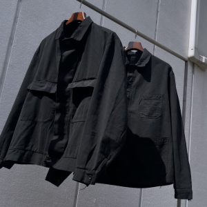 OVER DYED BLACK FRENCH WORK JACKET