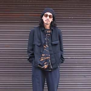 OVER DYED BLACK FRENCH WORK JACKET