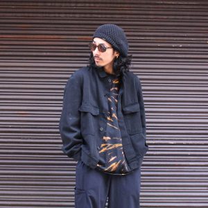 OVER DYED BLACK FRENCH WORK JACKET