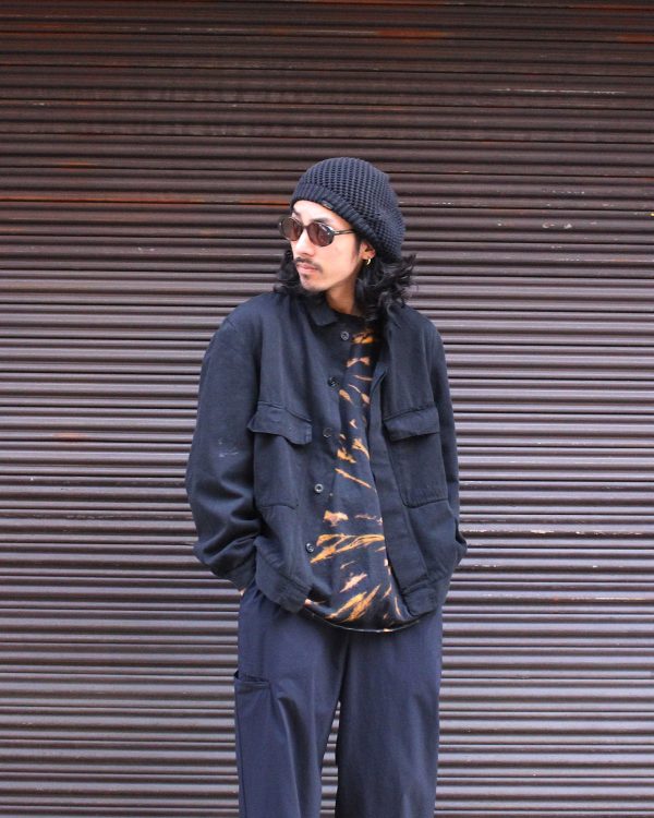 OVER DYED BLACK FRENCH WORK JACKET
