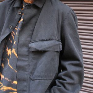 OVER DYED BLACK FRENCH WORK JACKET
