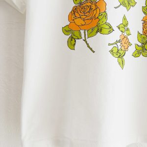 手描きのローズデザインTEE