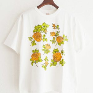 手描きのローズデザインTEE
