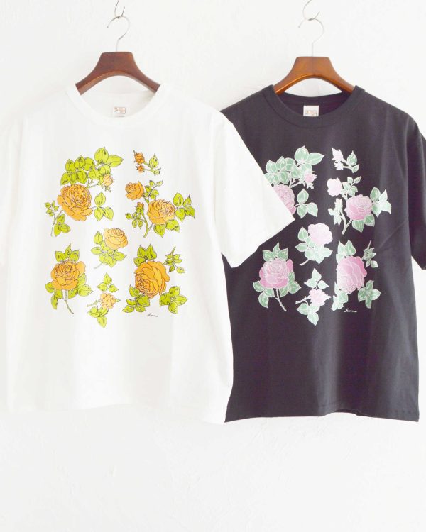 手描きのローズデザインTEE