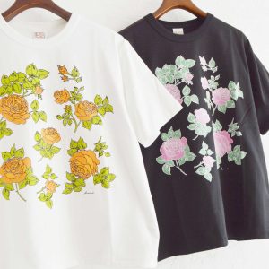 手描きのローズデザインTEE